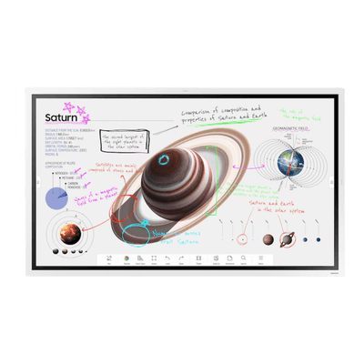 Pantalla Interactiva Digital / 55 Pulgadas / 4K UHD 3840x2160 / Touch IR 20 Puntos / Whiteboard 4 Usuarios / Tizen 9.0 / Wi-Fi / Bluetooth