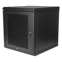 Gabinete de Pared / 12U Rack 19 in / Profundidad 636 mm (2.09 ft) / Carga 100 kg / Puerta Perforada / Laterales Desmontables
