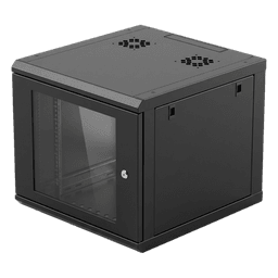 Gabinete de Pared 9U / 19 in / Profundidad 635 mm (2.08 ft) / Carga 100 kg / Cristal Templado / Acero Reforzado