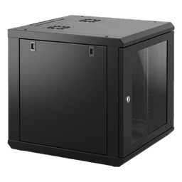 Gabinete de Pared 9U / 19 in / Profundidad 635 mm (2.08 ft) / Carga 100 kg / Cristal Templado / Acero Reforzado