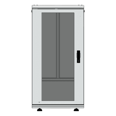 Gabinete Rack de Piso / 24U / 19 Pulgadas / Vidrio con Cerradura / Carga 750 kg / 600x605x1190 mm (23.6x23.8x46.9 in) / Acero Calibres 16-18-20