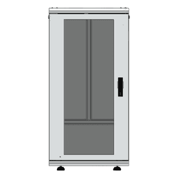 Gabinete Rack de Piso / 24U / 19 Pulgadas / Vidrio con Cerradura / Carga 750 kg / 600x605x1190 mm (23.6x23.8x46.9 in) / Acero Calibres 16-18-20