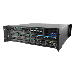 Switcher de Presentación 4K / 12 Capas DL / 10G Fibra Óptica 10 km (6.2 mi) / HDMI 2.0 DP 1.2 12G-SDI / Dante 32x32 / Multiviewer Dedicado / Latencia 1 Frame