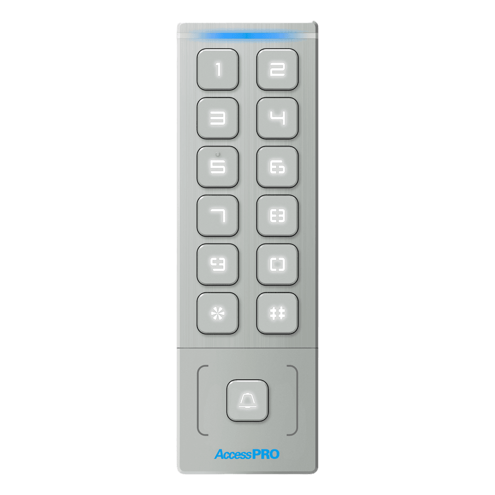 Teclado Autónomo de Acceso / 1000 Tarjetas y PIN / IP65 / Lector EM 3 cm (1.18 in) / Salida Wiegand 26/34 / -40°C a 65°C