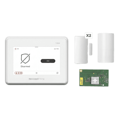 Kit de alarma con panel de pantalla táctil de 7 pulgadas, módulo WiFi y Z-Wave, sensor de movimiento PIR y 2 contactos magnéticos para puertas y ventanas
