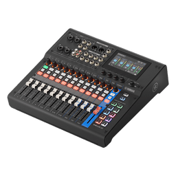 Consola Digital de Audio | 12 Canales | Pantalla Táctil 4.3in | Entradas de Mic/Line y Estéreo | Salidas Análogas y USB | Pads configurables | DSP | Entrada Bluetooth |  Grabación Multipista | Color Negro