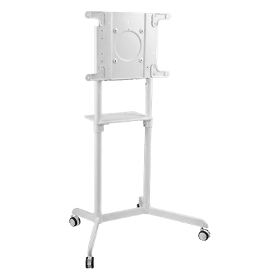 Soporte Móvil Rotativo para Pantalla 37"-70" / Rotación 0° a 90° / VESA 200x200 a 600x400 / Carga 70 kg / Ruedas con Bloqueo / Color Blanco