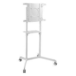 Soporte Móvil Rotativo para Pantalla 37"-70" / Rotación 0° a 90° / VESA 200x200 a 600x400 / Carga 70 kg / Ruedas con Bloqueo / Color Blanco