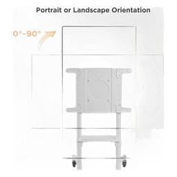 Soporte Móvil Rotativo para Pantalla 37"-70" / Rotación 0° a 90° / VESA 200x200 a 600x400 / Carga 70 kg / Ruedas con Bloqueo / Color Blanco