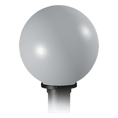 Globo de policarbonato blanco para carcasas MALTA. Elemento IMPRESCINDIBLE cuando se instala una columna MALTA.