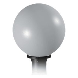 Globo de policarbonato blanco para carcasas MALTA. Elemento IMPRESCINDIBLE cuando se instala una columna MALTA.