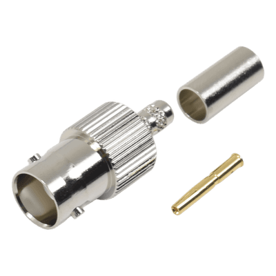 Conector BNC Hembra de anillo plegable para cable LP-195, LP-142, RG-58/U, RG-142/U.
