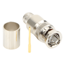 Conector BNC Macho / 75 Ohm / Anillo Plegable / Cable RG-11/U y 8238 / Níquel y Oro / Teflón