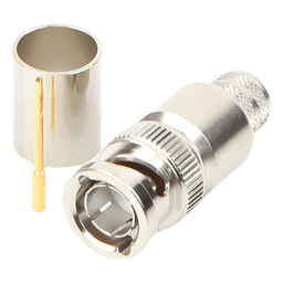 Conector BNC Macho / 75 Ohm / Anillo Plegable / Cable RG-11/U y 8238 / Níquel y Oro / Teflón
