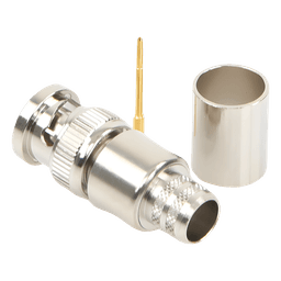 Conector BNC Macho / 75 Ohm / Anillo Plegable / Cable RG-11/U y 8238 / Níquel y Oro / Teflón