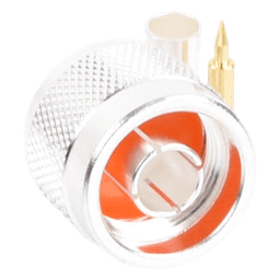 Conector N Macho de Anillo Plegable para Cable LP-195, RG-58/U, Plata/ Oro/ Teflón.