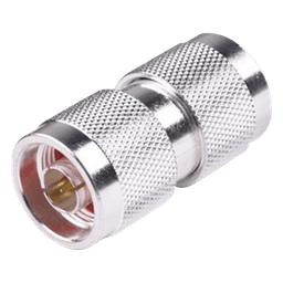 Adaptador Barril en Línea de Conector N Macho a N Macho, Plata/ Oro/ Teflón.