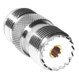 Adaptador en Línea de Conector N Hembra a UHF Hembra (SO-239), Plata/ Oro/ Teflón.