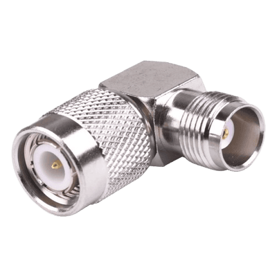 Adaptador de Conector / TNC Macho a TNC Hembra / Ángulo Recto / Níquel-Oro-Teflón / 50Ω