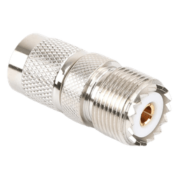 Adaptador en Línea de Conector TNC Macho a Conector UHF Hembra (SO-239), Níquel/ Oro/ Teflón.