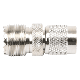 Adaptador en Línea de Conector TNC Macho a Conector UHF Hembra (SO-239), Níquel/ Oro/ Teflón.