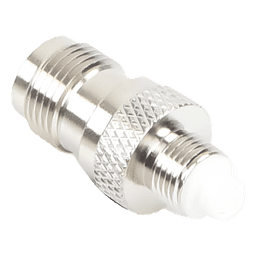 Adaptador RF / TNC Hembra a FME Hembra / Montaje en Línea / Cuerpo Bronce Niquelado / Contacto Oro / Aislante Teflón