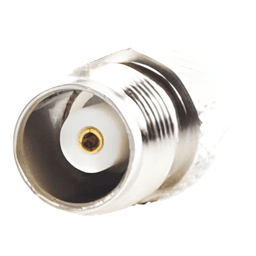 Adaptador de RF / Conector TNC Hembra a SMA Macho / Montaje en Línea / Cuerpo Bronce Niquelado / Contacto Oro / Aislante Teflón