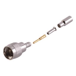 Conector Mini UHF Macho / Anillo Plegable / Bronce Niquelado / Contacto Oro / Teflón / RG-174/U, Belden 8216