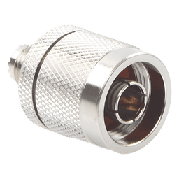 Adaptador en Línea, de Conector Mini UHF Hembra a N Macho, Níquel/ Oro/ Teflón.