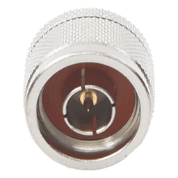 Adaptador en Línea, de Conector Mini UHF Hembra a N Macho, Níquel/ Oro/ Teflón.