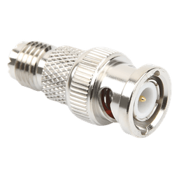 Adaptador en Línea de Conector Mini-UHF Hembra a BNC Macho, Níquel/ Oro/ Teflón.