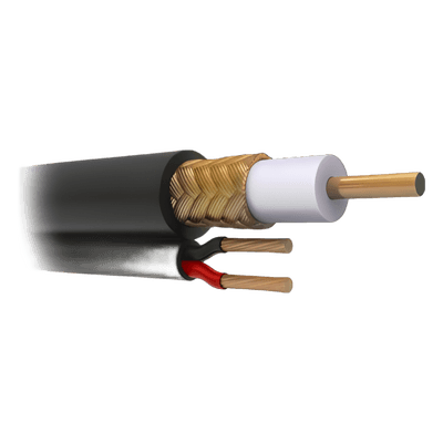 Bobina de 305 Metros (1000 Pies) de Cable Coaxial RG59 Siamés, Malla de Cobre, Hecho en México, Optimizado para HD. Aplicación para Intemperie. (Forro Grabado con la Marca SYSCOM)