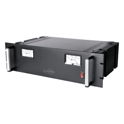 Fuente de poder lineal regulada / 13.8VCC / 37A continua / 50A máxima / Cargador 4A / Rack 19" / 1.58 x 0.44 x 1.04 ft