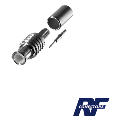 Conector MCX Macho / Anillo Plegable / RG-316/U / Grupo B1 / Bronce Niquelado / Contacto Oro / Aislante Teflón