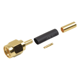 Conector SMA Macho Inverso / Anillo Plegable / Bronce con Oro / RG-174/U, RG-316/U