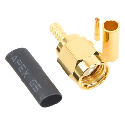 Conector SMA Macho Inverso / Anillo Plegable / Bronce con Oro / RG-174/U, RG-316/U