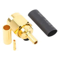 Conector SMA Macho Inverso / Anillo Plegable / Bronce con Oro / RG-174/U, RG-316/U