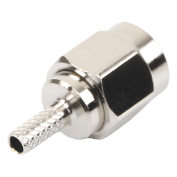 Conector SMA Macho / Anillo Plegable / RG-174/U / Belden 8216 / Cuerpo Bronce Niquelado / Contacto Oro / Aislante Teflón