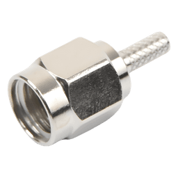 Conector SMA Macho / Anillo Plegable / RG-174/U / Belden 8216 / Cuerpo Bronce Niquelado / Contacto Oro / Aislante Teflón