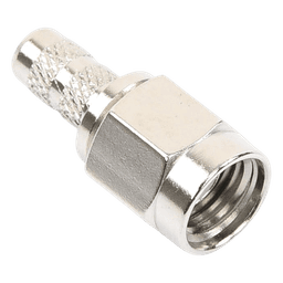 Conector SMA Macho de anillo plegable para cable RG-58/U, Niquel / Oro / Teflón.