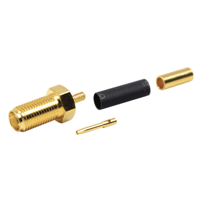 Conector SMA Hembra / Anillo Plegable / Cuerpo Bronce / Contacto Oro / Teflón / RG-174/U, Belden 8216