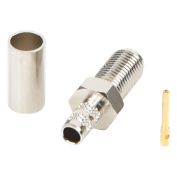 Conector SMA Hembra de Anillo Plegable para Cable RG-58/U, Niquel/ Oro / Teflón.