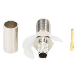 Conector SMA Hembra de Anillo Plegable para Cable RG-58/U, Niquel/ Oro / Teflón.