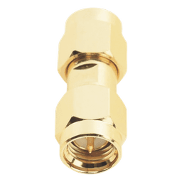 Adaptador Tipo Barril, de Conector SMA Macho a SMA Macho, Oro/ Oro/ Teflón.â€‹