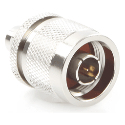 Adaptador Coaxial en Línea / SMA Macho a N Macho / Frecuencia 11 GHz / Cuerpo Bronce Niquelado / Aislante Teflón