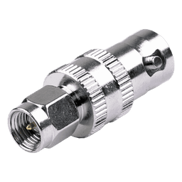 Adaptador en Línea de Conector SMA Macho a BNC Hembra, Níquel/ Oro/ Teflón.