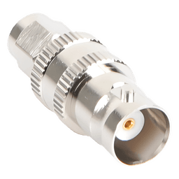 Adaptador en Línea de Conector SMA Macho a BNC Hembra, Níquel/ Oro/ Teflón.