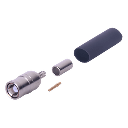 Conector Coaxial SMB Macho / Anillo Plegable / Contacto Hembra / Cables RG-174/U, 8216 / Cuerpo Niquelado / Aislante Teflón