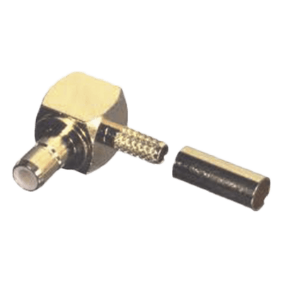 Conector SMB Hembra / Ángulo Recto / Pin Macho / Anillo Plegable / RG-174/U / Oro / Teflón