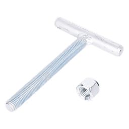 Ancla para base triangular / Varilla roscada 3/4' / ASTM-36 Cal. 16 / Galvanizado electrolítico / 18 cm varilla / 12 cm travesaño